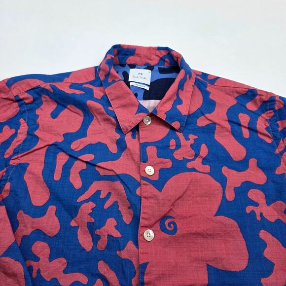 Paul Smith Floral Short Sleeve Button Shirt Men Medium Casual Fit MSRP 195$ - Picture 5 of 8